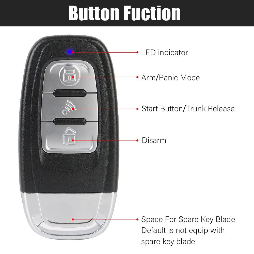 Car Start Stop Keyless Entry System Universal One-button Start Push Systems Smartphone Control Remote Start Kit
