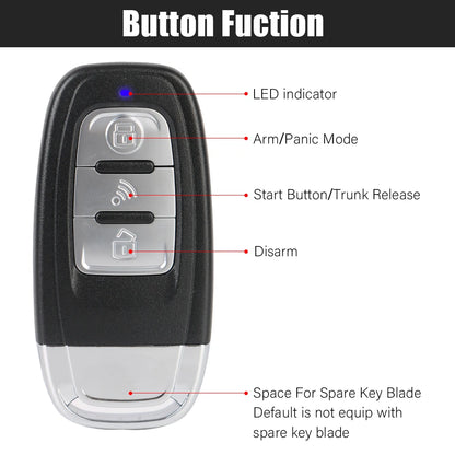 Car Start Stop Keyless Entry System Universal One-button Start Push Systems Smartphone Control Remote Start Kit