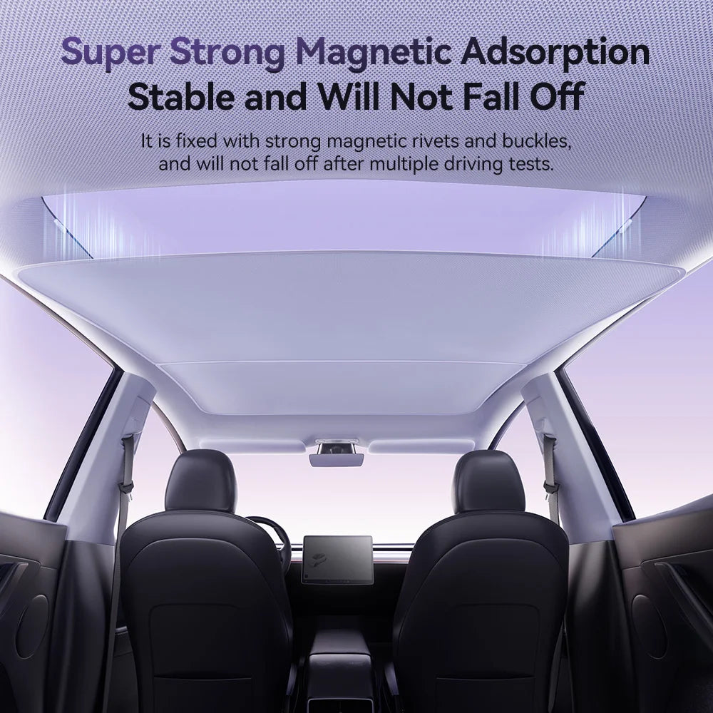 YZ magnetic suction clip Sun Shades For Tesla Model 3 Y Highland Juniper 2021-25 Glass Roof Sunshade Front Rear Sunroof Skylight