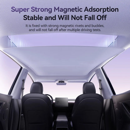 YZ magnetic suction clip Sun Shades For Tesla Model 3 Y Highland Juniper 2021-25 Glass Roof Sunshade Front Rear Sunroof Skylight