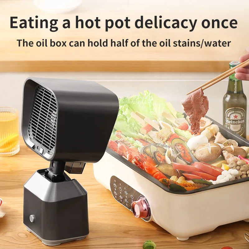 Portable Desktop Range Hood, Mini Portable Exhaust Hood for Home, Smokeless Indoor BBQ & Hot Pot, Tabletop Ventilator with Smoke