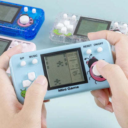 Transparent Mini Handheld Game Console 26 Classic Russian Block Games Backpack Pendant Toy For Chrismas