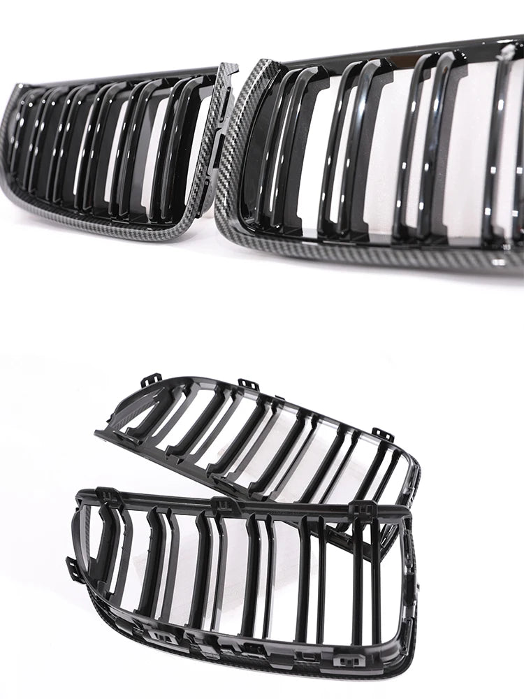 Carbon Fiber Chrome M Color Chrome Gloss Matte Black Grille Kidney Grill For BMW 3 Series E90 E91 Pre-Facelift 2005-2008 320 330