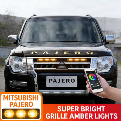 4Pcs 6Pcs Front Grille LED Lights For Mitsubishi Pajero Montero Sport  Outlander Amber DRL Daytime Running Warning Lamps