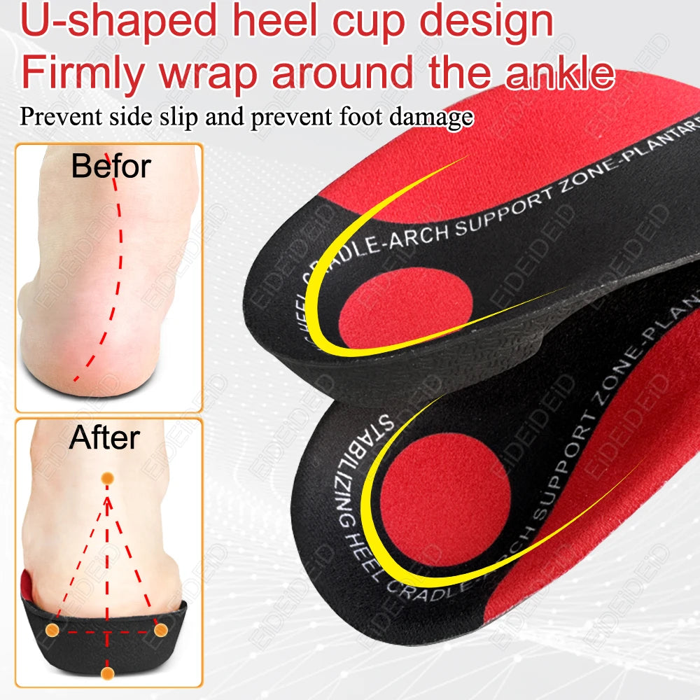 Flat Feet Insole Severe Orthotic Arch Support Insert Orthopedic Shoes Sole Pads Heel Pain Plantar Fasciitis Men Woman Unisex