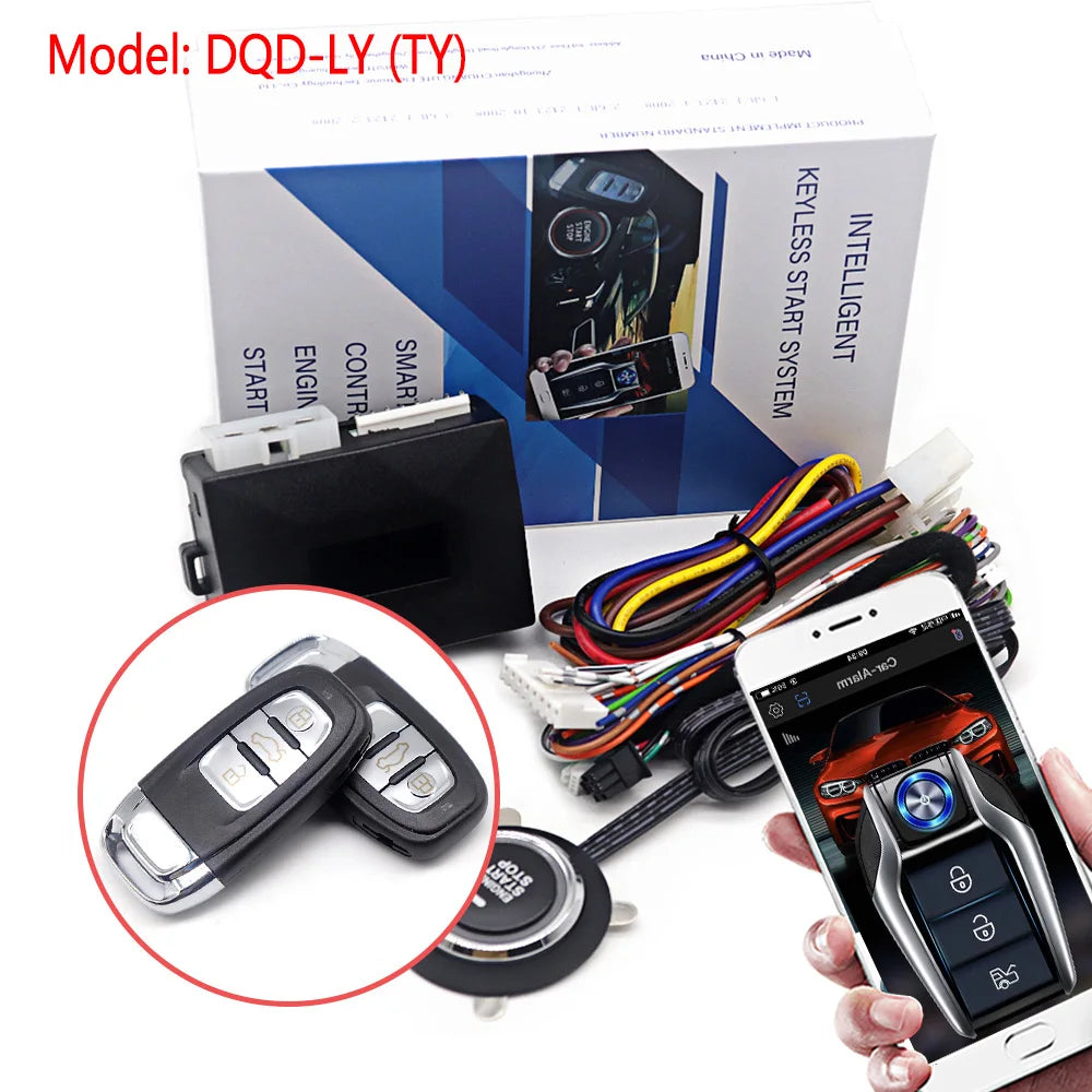 Universal Car Alarm Auto Start Stop System Remote Control Engine Ignition Autostart Kit Keyless Push Start System Car Accessorie