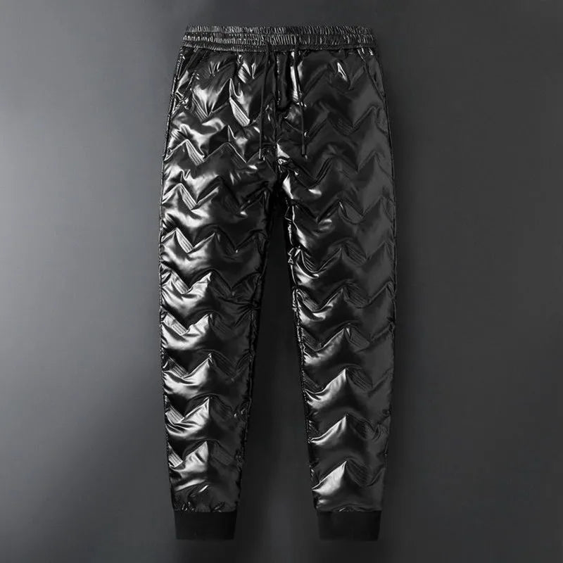 Autumn and Winter New Fashion Trend Solid Color Thickening Warm Down Pants Men's Loose Sports Large Size High Quality Pants