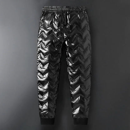 Autumn and Winter New Fashion Trend Solid Color Thickening Warm Down Pants Men's Loose Sports Large Size High Quality Pants