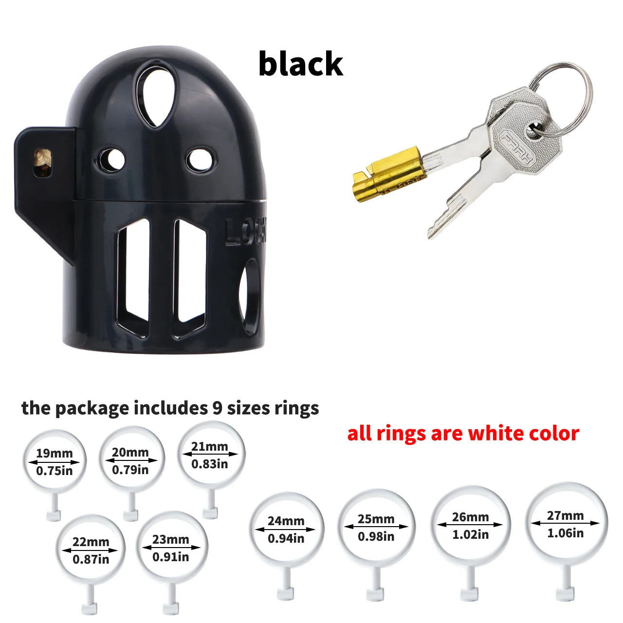 FRRK ABS Mixed Color Male Chastity Cage Lightweight Breathable Hollow Straight Plastic Cock Lock No Base Rings Ergonomic Design