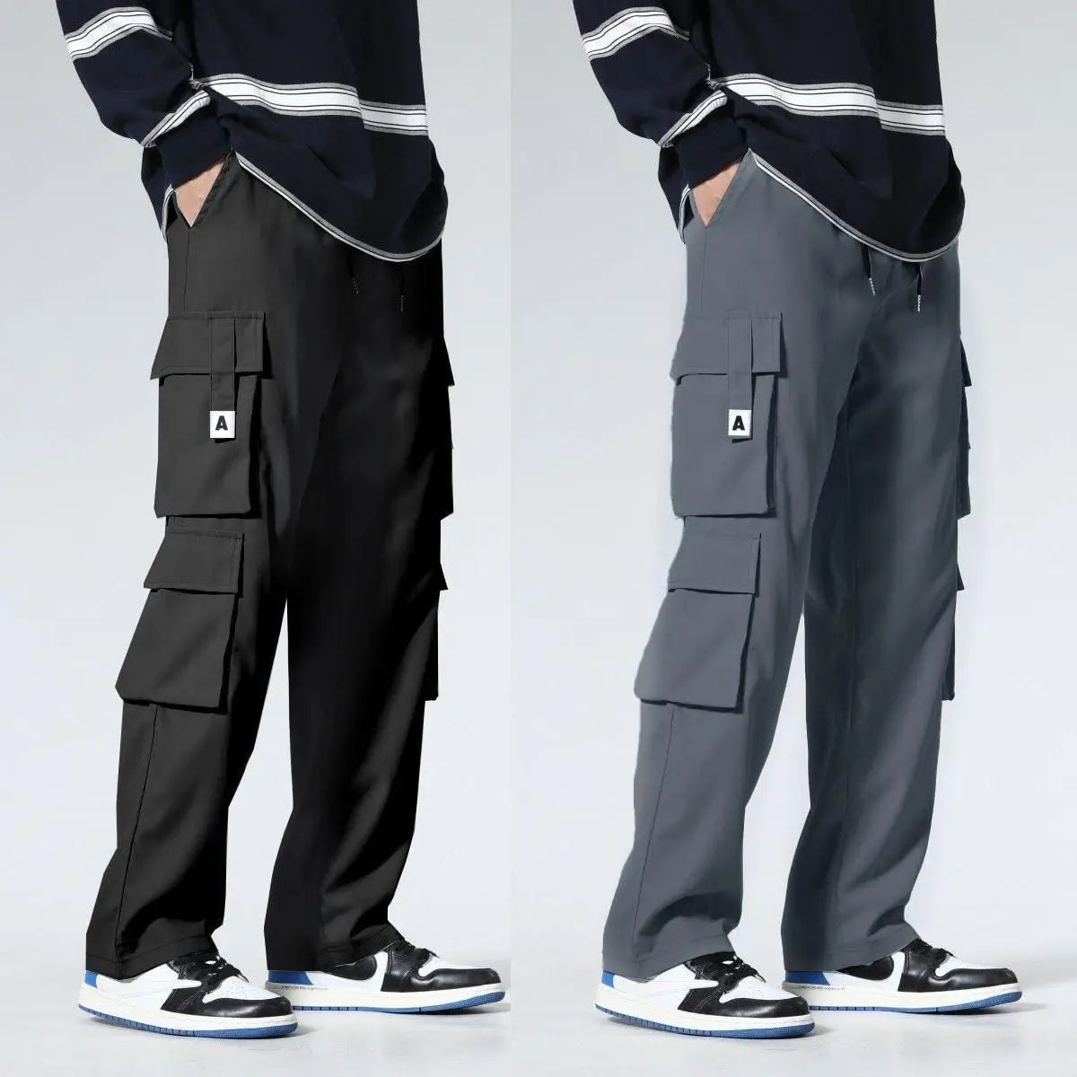 Men's Workwear Pants Straight Leg Casual Car Repair Trousers Multi-Pocket Durable Breathable Comfortable Military Green