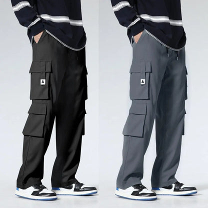 Men's Workwear Pants Straight Leg Casual Car Repair Trousers Multi-Pocket Durable Breathable Comfortable Military Green