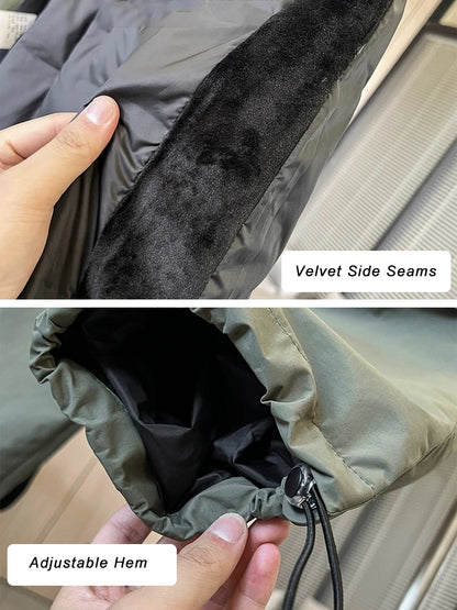 Winter Men's Pants 90% White Duck Down Padded Multi-Pockets Straight Cargo Pants Windproof and Waterproof Thick Warm Trousers