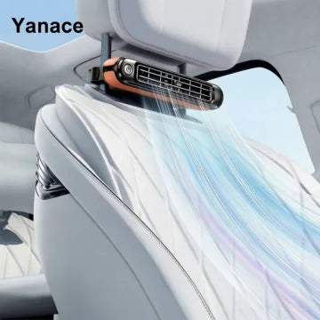 Yanace Portable Car Seat Cooling Fan USB Rechargeable Backseat Air Cooler with Strong Wind for Summer Travel Accessories