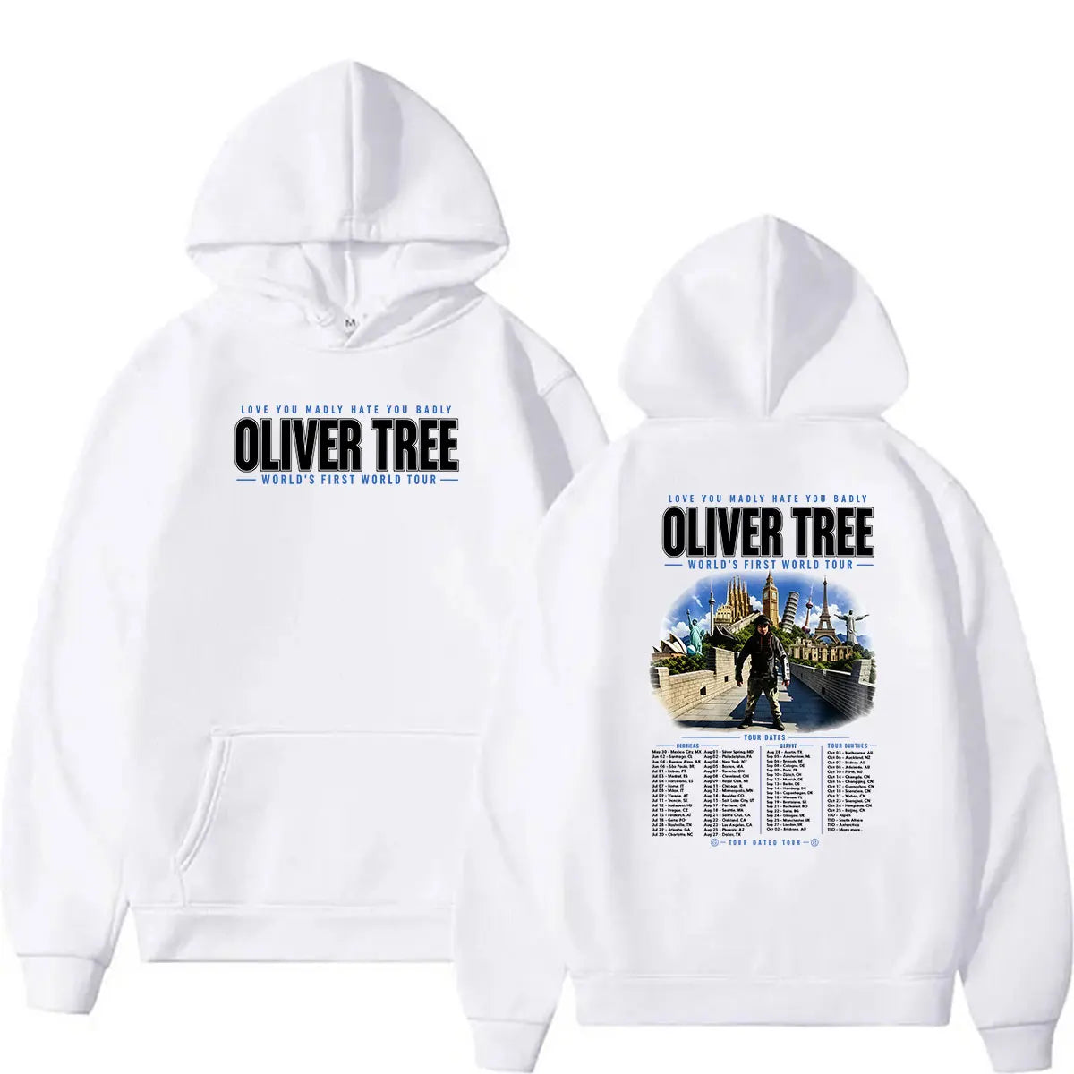 Oliver Tree Love You Madly Hate You Badly World’s First World Tour 2026 Hoodie Men's Long Sleeve Fashion Oversized Sweatshirt
