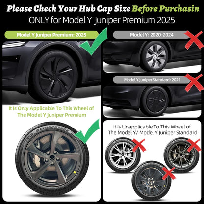 4PCS for Tesla Model Y 2025-2026 Juniper 19 Inch Smooth Style Hubcap Hub Cap Full Rim Cover Replacement Wheel Cap Accessories
