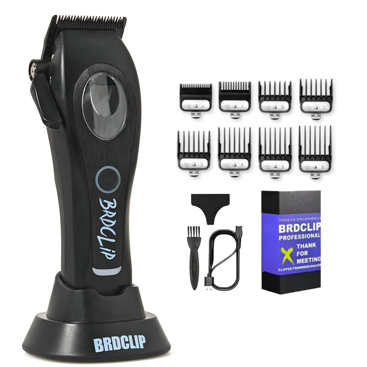 New Professional BRDCLIP M3C 8800RPM High Motor Hair Clipper DLC Blade Barber with Base 4500mAh Hair Cutting Machine Men Trimmer