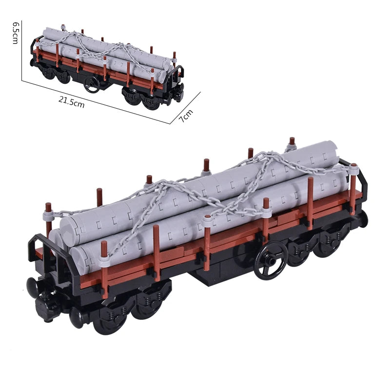 26cm Retro Double-Deck Passenger Train Car Building Blocks Model Green Gray Classic Train Display Toy for Hobbyists