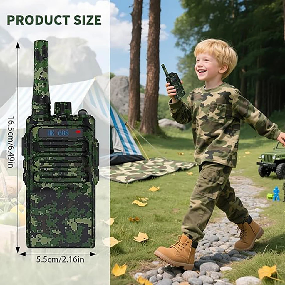 2 Pack Rechargeable Kids Walkie Talkies,3 Miles Long Range,2000mAh Long Lasting, Birthday Gifts for 3-12 Years Old Boys Girls