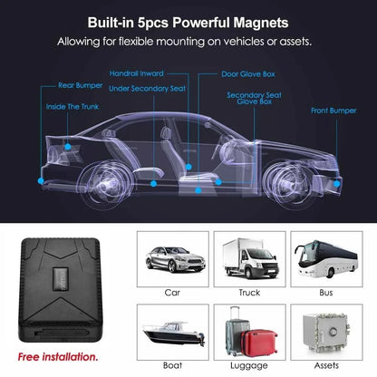 10000mAh 2G 4G TKSTAR Tracker GPS Locator Magnet Waterproof IP65 GPS Car Tracker Long Standbt time LIFETIME FREE APP  PK TK905
