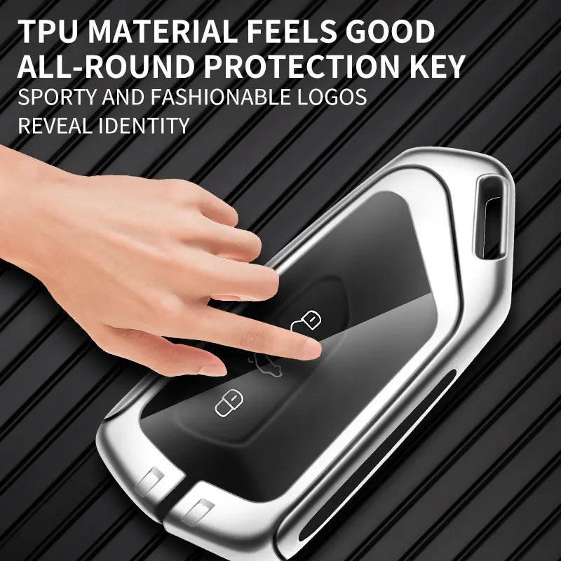 Suitable for Seat Ateca Leon FR 2 Ibiza zinc alloy car key cover high-end genuine leather car key case buckle auto accessories