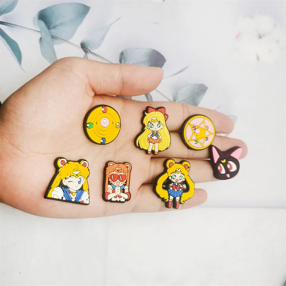 17-100Pcs Shoe Charms Cartoon Slides Clog Sandals Shoes Decorations Accessories For Kids Christmas Birthday Gifts