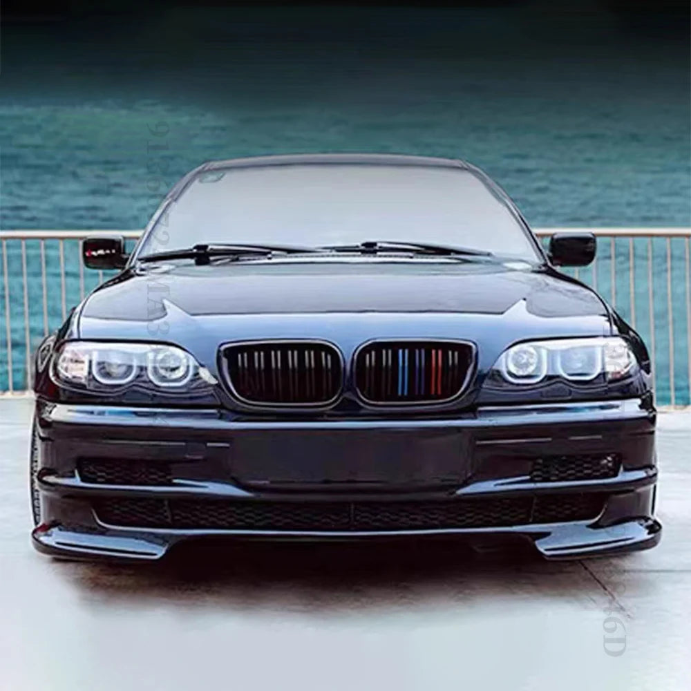 For BMW E46 2/4 Door  3 Series 2002 2003 2004 2005 318i 320i 325i 330i Grille Glossy Black Front Kidney Double Slat Grill Tuning