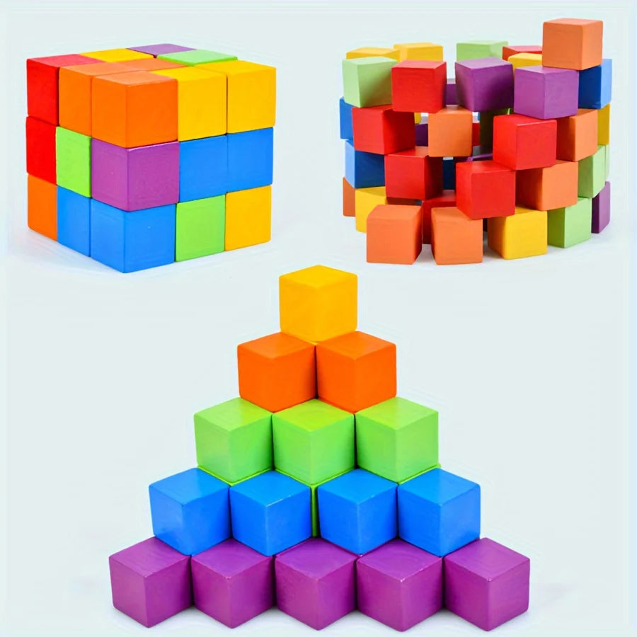 Wooden Two-Player Battle Blocks Concentration And Logic Training Interactive Board Game Puzzle Space Three-Dimensional