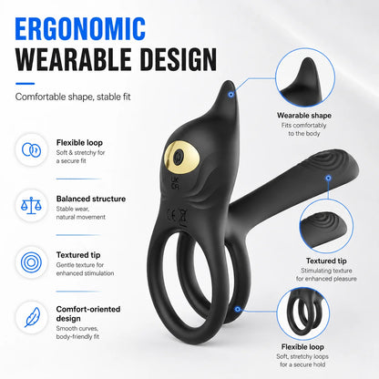 Wireless Remote Cock Penis Ring Vibrator For Couple Vibrating Clitoral Stimulator Sex Toy For Men Delay Ejaculation Penis ring