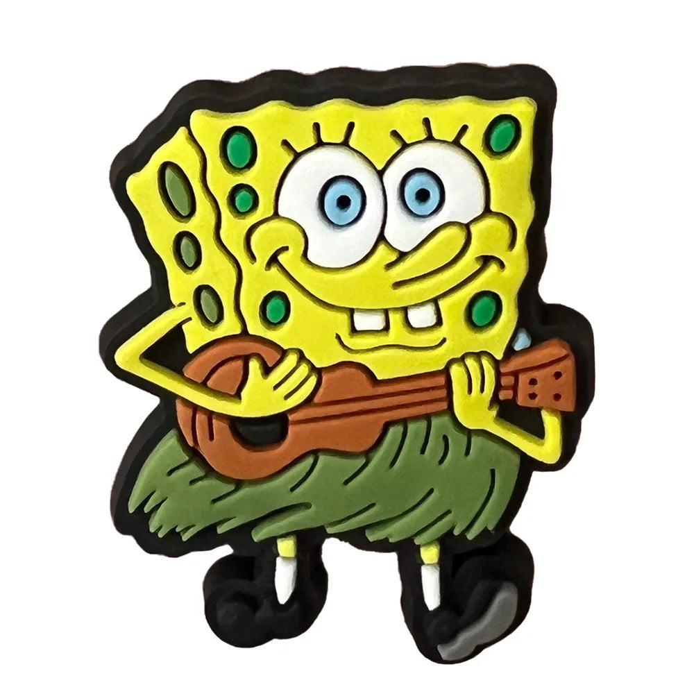 MIX Shoe Charms DIY Spongebob A/W PVC Shoes Charms Patrick Star Slippers Buckle Decorations Fit Boys Kids Birthday Xmas Gifts