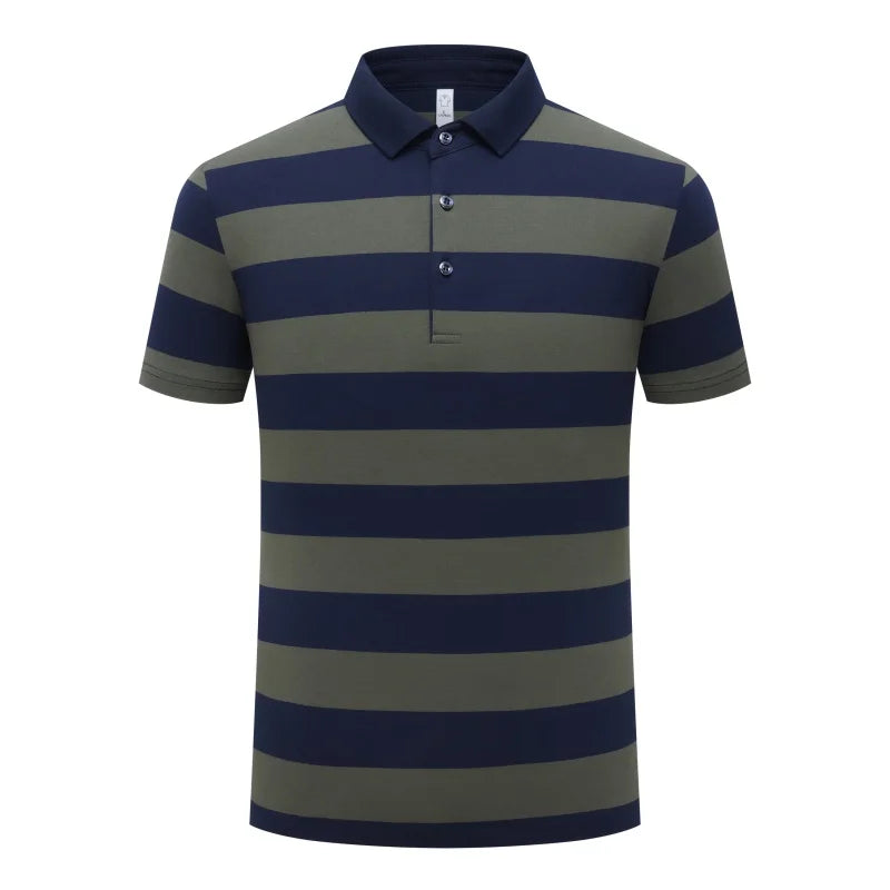 New Summer Men Classic Striped Polo Mens Cotton Short-Sleeved Fashion Business Casual Hot Polo Shirt Male Dropshipping LZLLTT