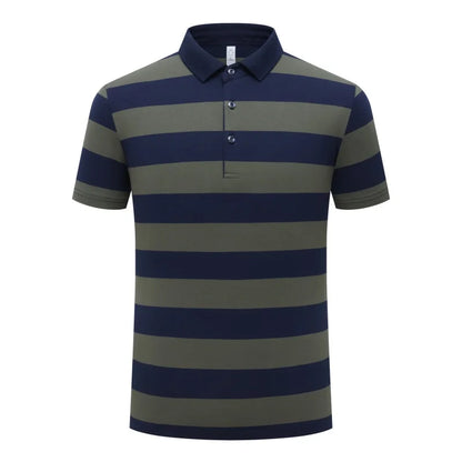 New Summer Men Classic Striped Polo Mens Cotton Short-Sleeved Fashion Business Casual Hot Polo Shirt Male Dropshipping LZLLTT