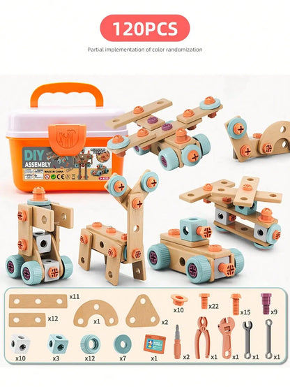 Kids Tool Set Toys DIY Nut Assembly Pretend Play Repair Construction Tool Kit for Toddlers Educational Toys Boys Girls Xmas Gift