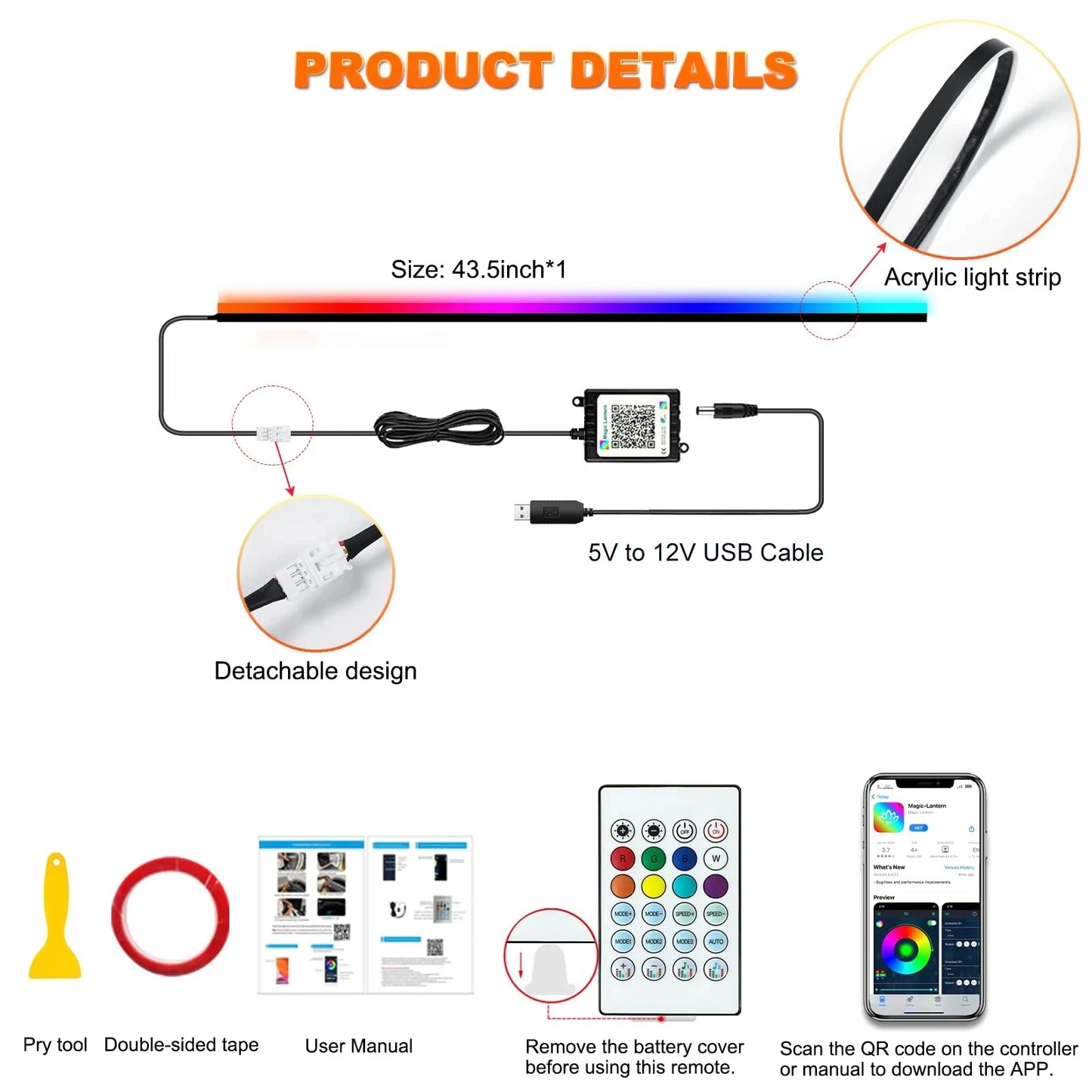 22 In 1 Car Ambient Lights RGB 64 Colors LED Interior For BMW F10 F11 F20 F30 G01 G02 G05 E36 E39 E60 E87 E90 E91 E92 X3 X4 X5