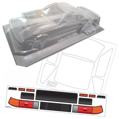 200mm Body Shells 1/10 Mazda RX7 Clear Bodywork W/Light Buckle for ONROAD Racing RC Drift Car 258mm Wheelbase