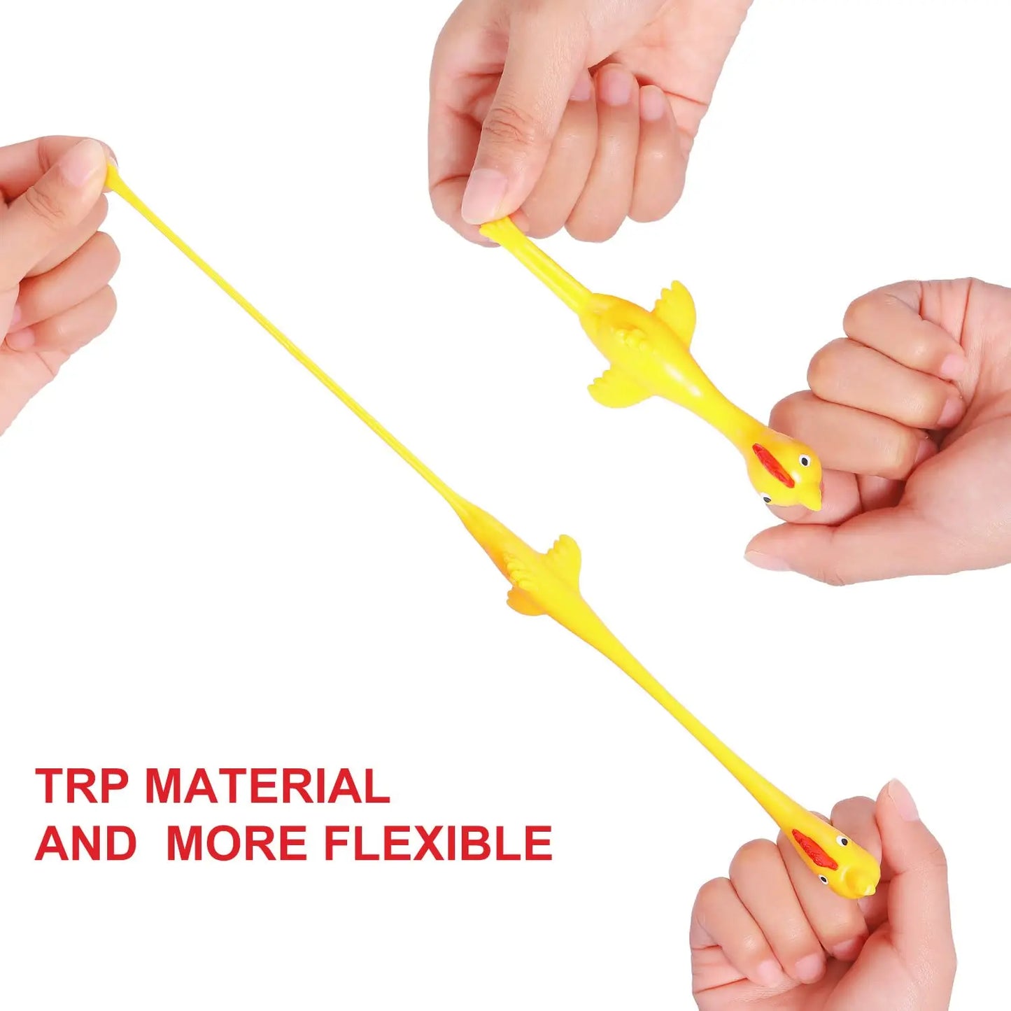 5-100pcs Slingshot Chicken Flinger Party Favors Mini Flying Rubber Chickens Bulk for Christmas Stocking Stuffers Prizes
