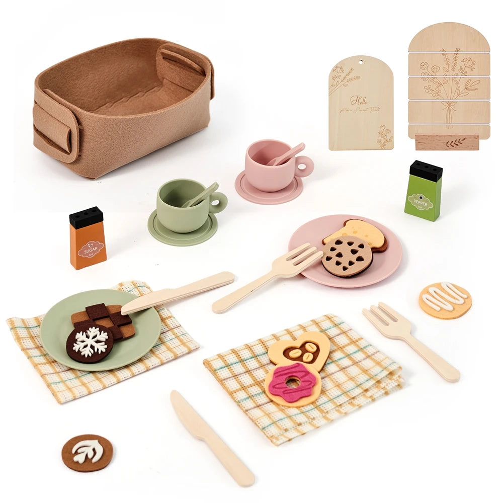 Playing House Afternoon Tea Set Baby Wooden Montessori Toys Numbers Blocks Learning Toy Model Puzzle Toys For Baby Birthday Toy