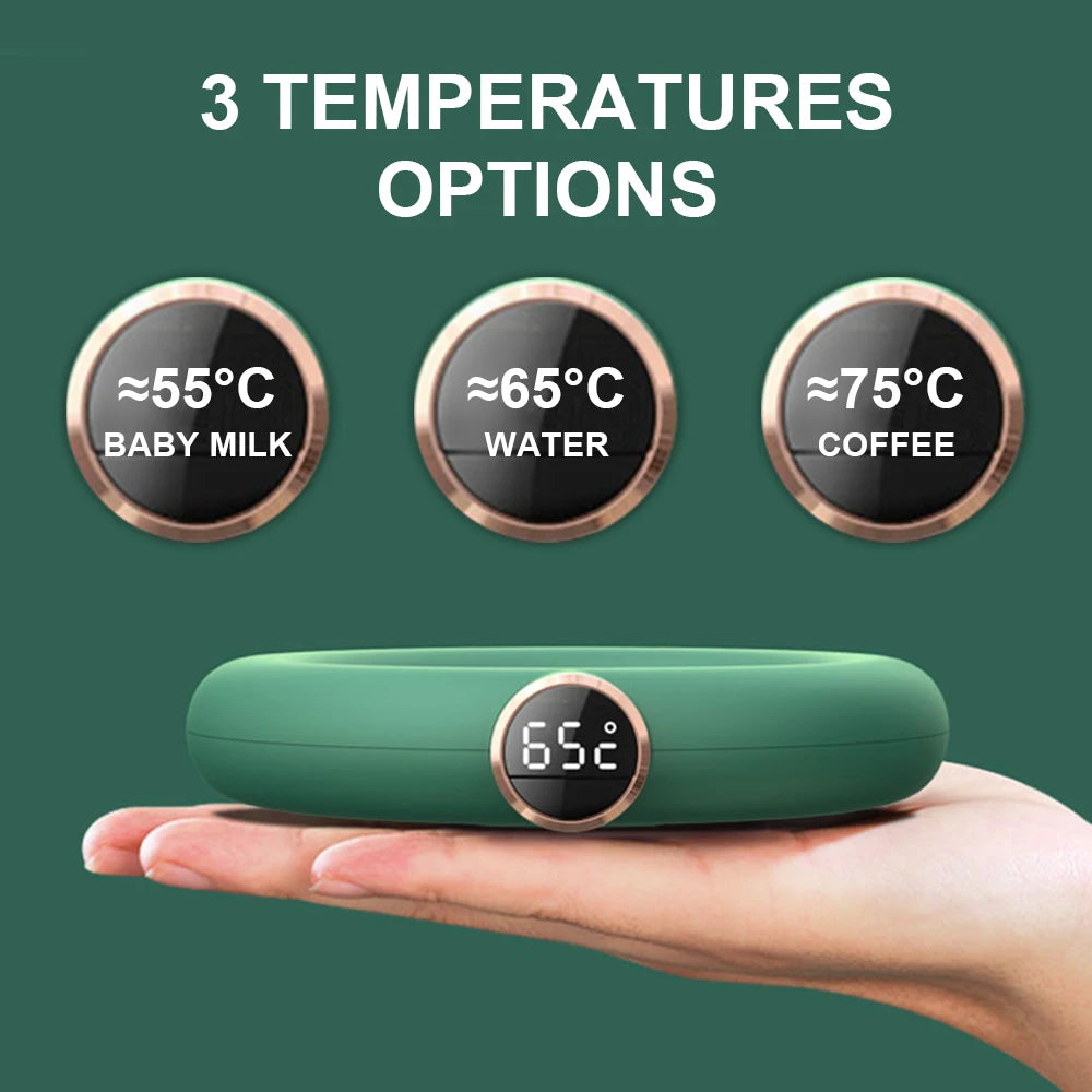 Coffee Milk Tea Cup Warmer Pad USB Charge Home Office 3 Temperatures Adjustable Heat Plate LED Display Electric Heater Mug Pad