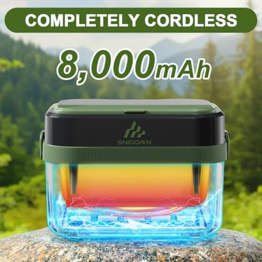 Cordless Electric Lunch Box XL 6.3-Cup 60W Fast Heating Portable Food Warmer with Scheduled Heating Removable Divider Large Cap