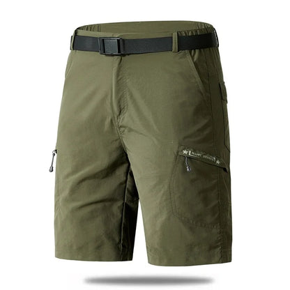 Men's Cargo Shorts Thin Loose Casual Workwear Man Summer Ice Silk Quick Dry Sporty Mid-Length Straight Leg Cotton Short Pants