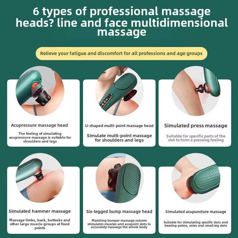 Ergonomic Grip Handheld Massage Device LCD Screen Display Rechargeable Body Relax Massager