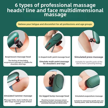 Ergonomic Grip Handheld Massage Device LCD Screen Display Rechargeable Body Relax Massager