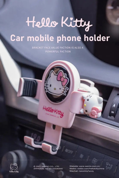 Hello Kitty mobile phone car mount  aromatherapy air vent clip car navigation rack suction cup  support car fixed Birthday gift
