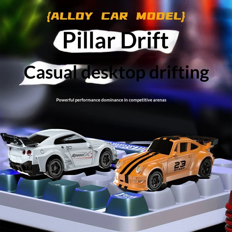 New Product 1: 64 Mini Remote Control Car RC 2.4G Full Scale High Speed Drift Car 4WD Racing Light Children's Toy Car