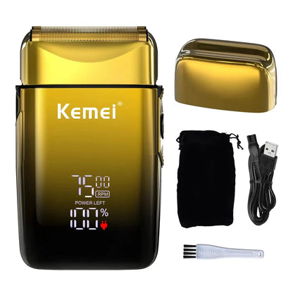 Kemei Barber Foil Shavers Electric Bald Head Razors LCD Display Cordless Men Shaving Machine USB Rechargeable Beard Hair Trimmer