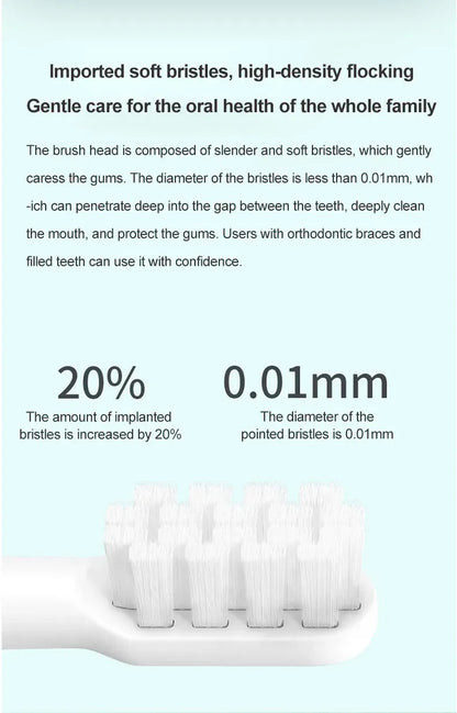 4/8PCS For XIAOMI MIJIA T100 Replacement Brush Heads Sonic Electric Toothbrush DuPont Soft Bristle Suitable Nozzles