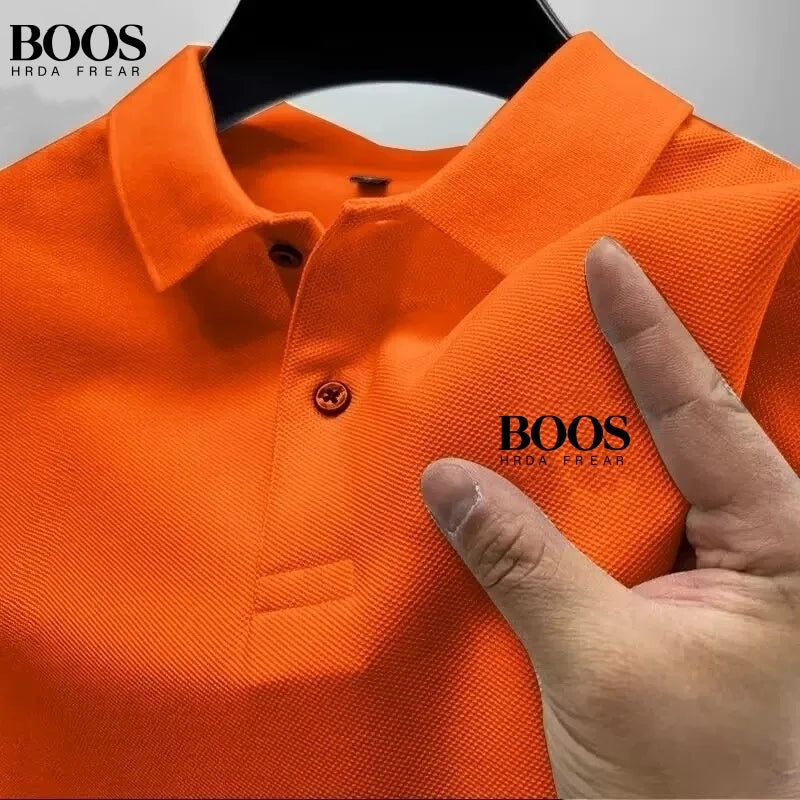 New Men's High-Quality Short-Sleeved Polo Shirt, Summer Fashion, Casual, Comfortable, Breathable Top