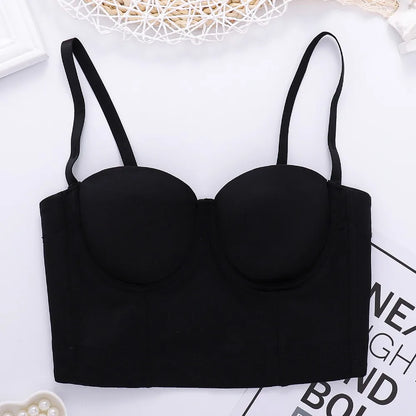 SXTHAENOO Summer 8 colors Fashion Mesh Push Up Bralet Women's Corset Simple Bustier Bra Night Club Party Sexy Cropped Top Vest