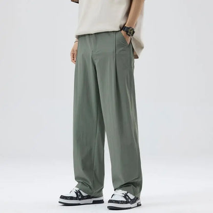 2026 Men's Suit Pants Spring and Summer Loose Wide-Leg Straight-Leg Trendy Trousers