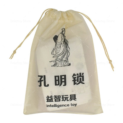 10pcs/lot Kong Ming Luban Lock 3D Handmade Bamboo Math Puzzles Brain Teasers Educational Finger Toy Birthday Xmas Gift