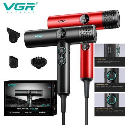 VGR Hair Dryer Professional Brushless Motor Negative Ion Hair Styling Blow Dryer Machine Powerful Adjustable Hair Dryer V-401